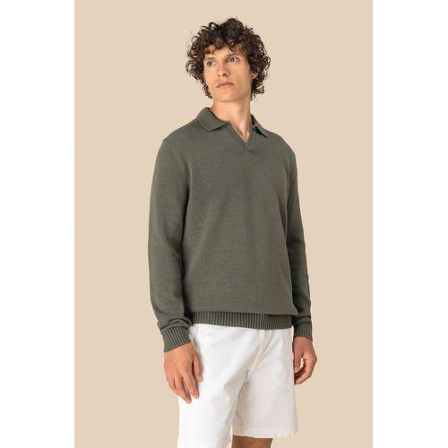 Men's jumper with polo collar