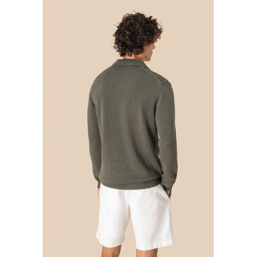 Men's jumper with polo collar