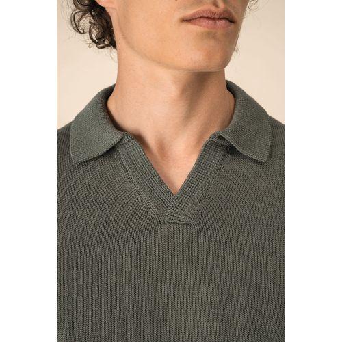 Men's jumper with polo collar