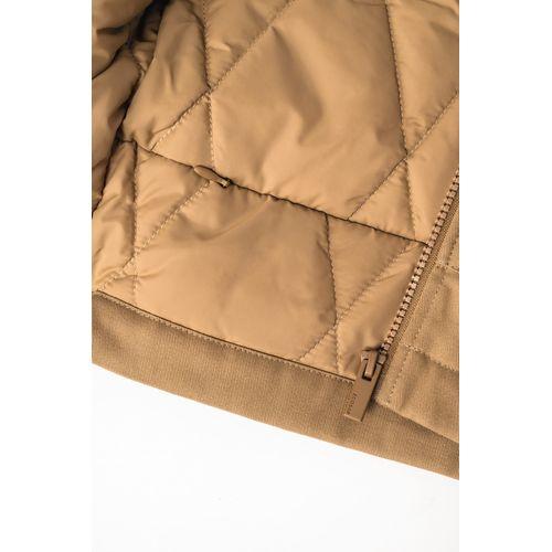 Eco-friendly unisex padded twill bodywarmer with teddy collar