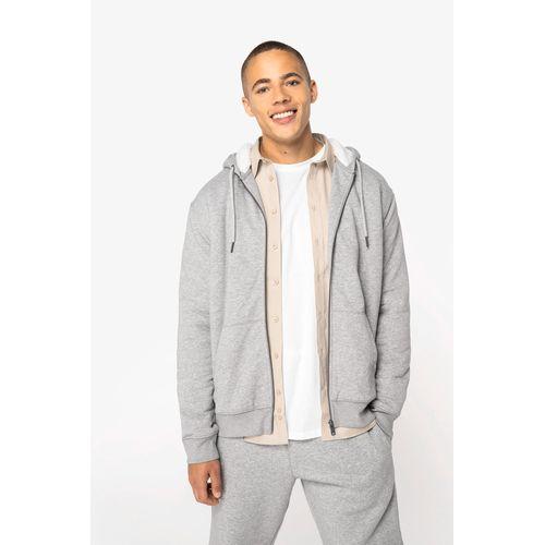 Eco-friendly unisex sherpa-lined full zip sweatshirt