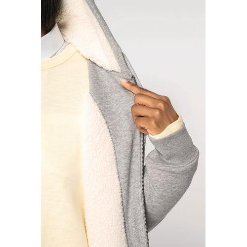 Eco-friendly unisex sherpa-lined full zip sweatshirt