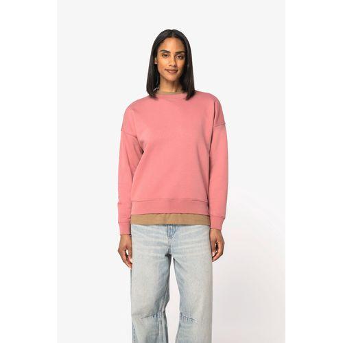 Eco-friendly ladies' dropped shoulders round neck sweatshirt