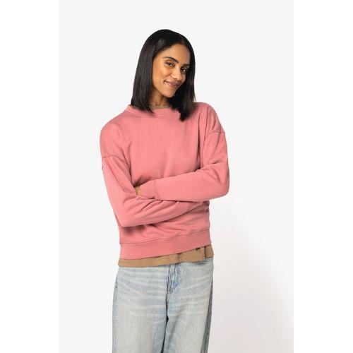 Eco-friendly ladies' dropped shoulders round neck sweatshirt