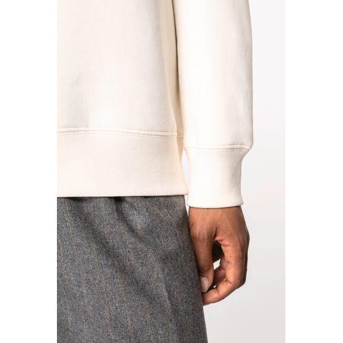 Eco-friendly unisex dropped shoulders quarter zipper sweatshirt with polo collar