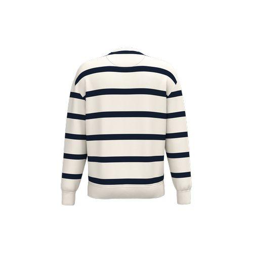 Eco-friendly unisex striped dropped shoulders round neck sweatshirt