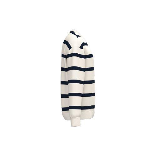 Eco-friendly unisex striped dropped shoulders round neck sweatshirt