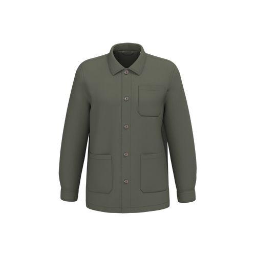 Eco-friendly men's washed effect work jacket