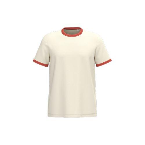 Eco-friendly men's ringer t-shirt with washed effect binding