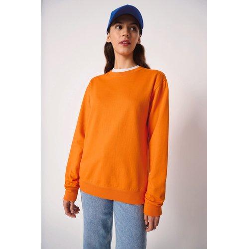 Unisex basic round neck tubular sweatshirt