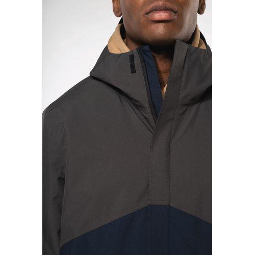 Unisex bi-tone 3 in 1 waterproof hooded parka