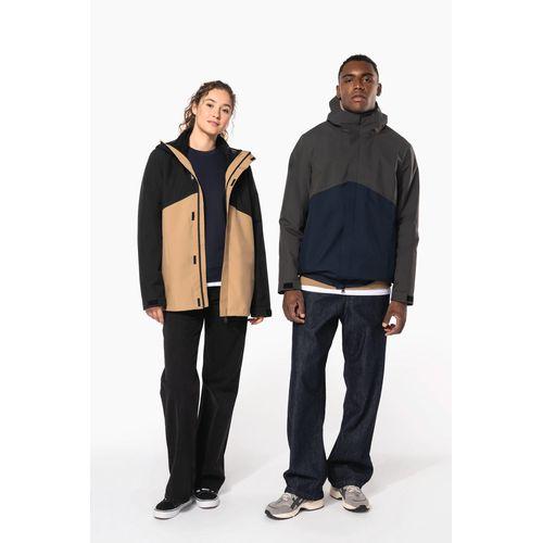 Unisex bi-tone 3 in 1 waterproof hooded parka