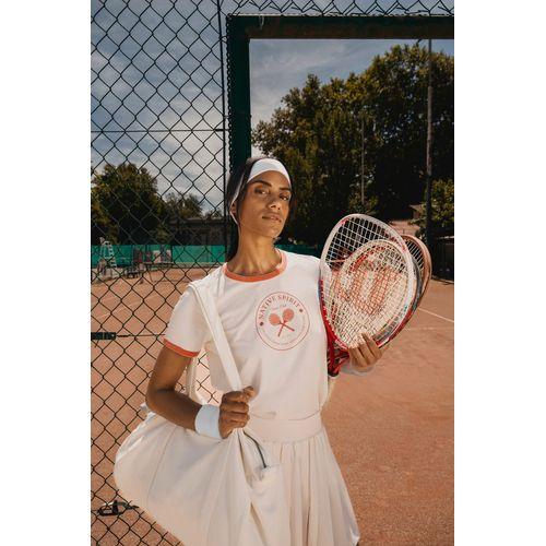 Eco-friendly ladies' ringer t-shirt with washed effect binding