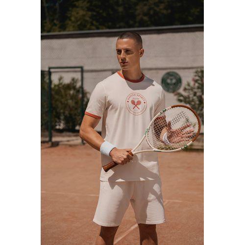 Eco-friendly men's ringer t-shirt with washed effect binding