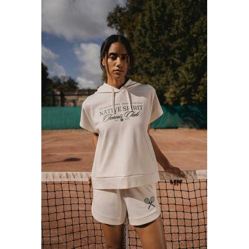 Eco-friendly ladies' French Terry sleevless hooded oversize sweatshirt