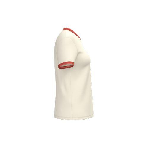 Eco-friendly ladies' ringer t-shirt with washed effect binding