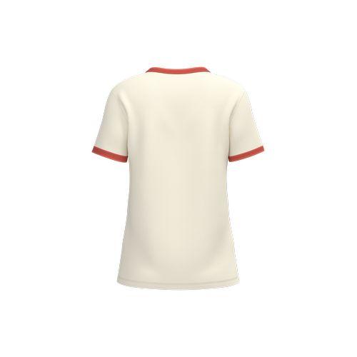 Eco-friendly ladies' ringer t-shirt with washed effect binding