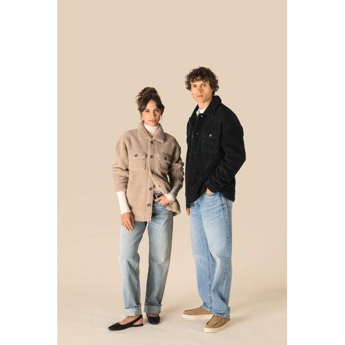 Unisex sherpa dropped shoulders overshirt