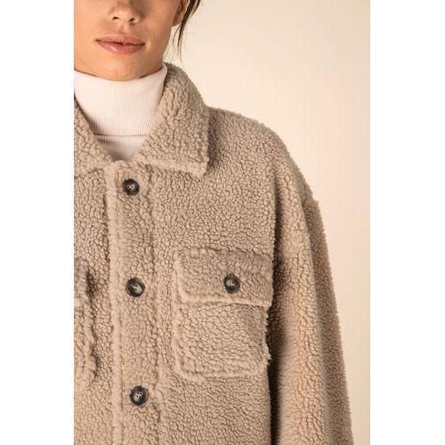 Unisex sherpa dropped shoulders overshirt