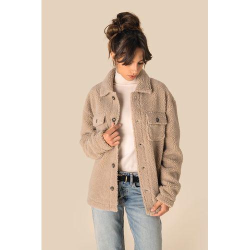 Unisex sherpa dropped shoulders overshirt
