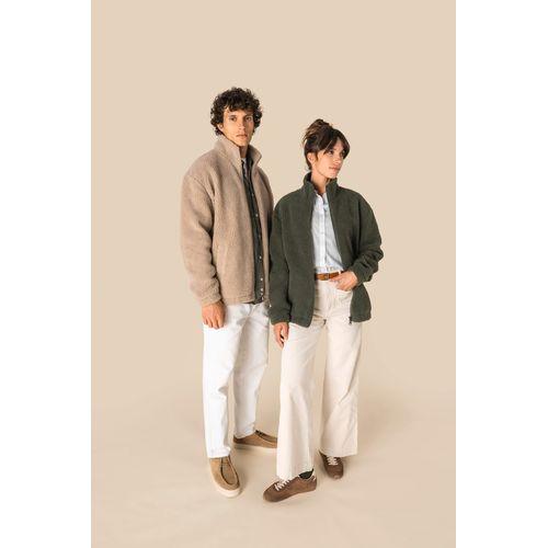 Unisex sherpa dropped shoulders full zip sweatshirt