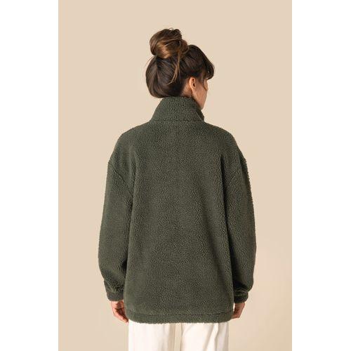 Unisex sherpa dropped shoulders full zip sweatshirt