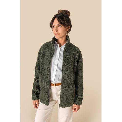 Unisex sherpa dropped shoulders full zip sweatshirt