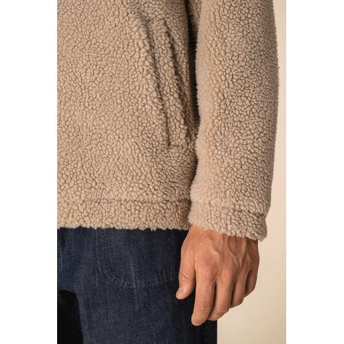 Unisex sherpa dropped shoulders quarter zip sweatshirt