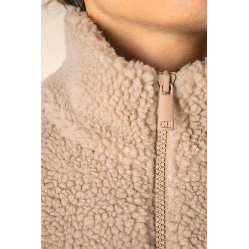 Unisex sherpa dropped shoulders quarter zip sweatshirt