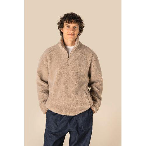 Unisex sherpa dropped shoulders quarter zip sweatshirt