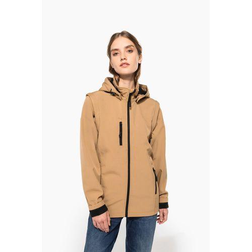 Veste Softshell 3 couches à capuche avec manches amovibles unisexe
