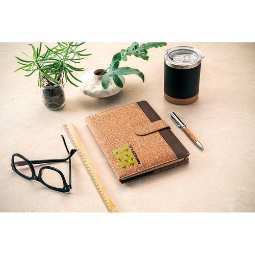 FIELDING. Classeur A5 en liège et polyester recyclé (100 % rPET) avec bloc-notes amovible