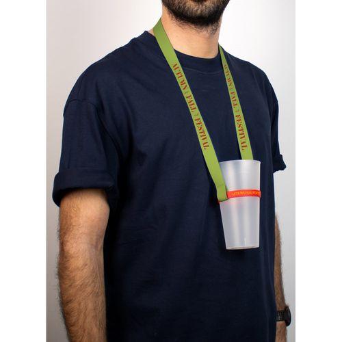BOLTON. Polyester sublimation lanyard with silicone cup holder
