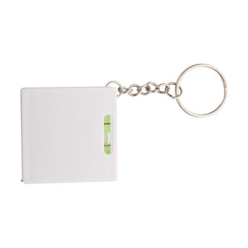 Level tape measure with keyring