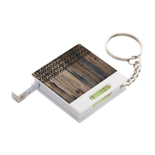Level tape measure with keyring