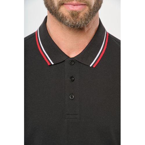 Polo maille piquée manches longues homme