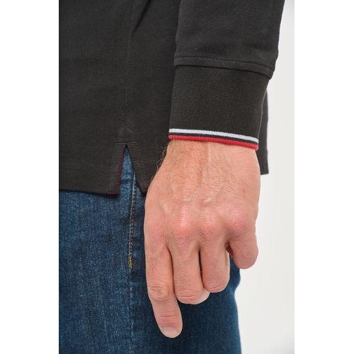 Polo maille piquée manches longues homme