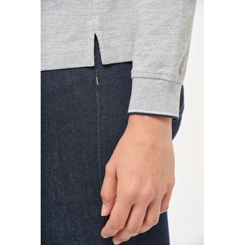 Polo maille piquée manches longues femme