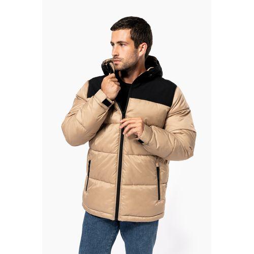 Unisex bi-tone padded jacket with hood