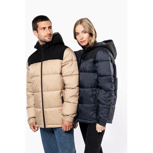 Unisex bi-tone padded jacket with hood