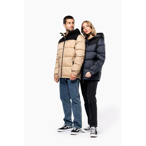 Unisex bi-tone padded jacket with hood