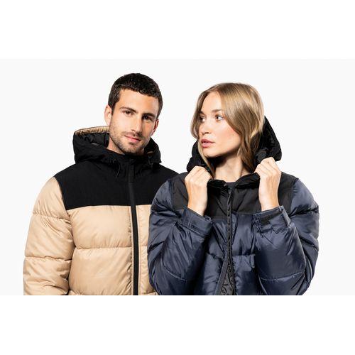Unisex bi-tone padded jacket with hood