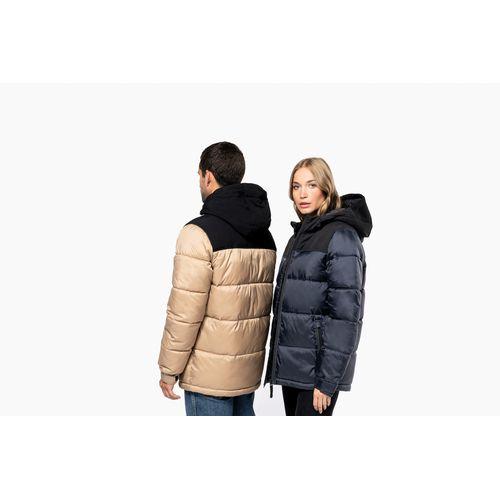 Unisex bi-tone padded jacket with hood