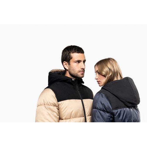 Unisex bi-tone padded jacket with hood