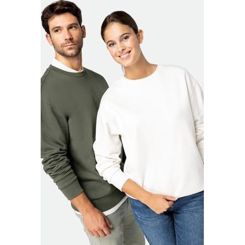 Sweat-shirt écoresponsable à col rond à épaules tombantes molleton gratté unisexe