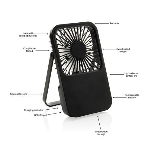 Ventilateur de bureau en plastique recyclé RCS Aervina