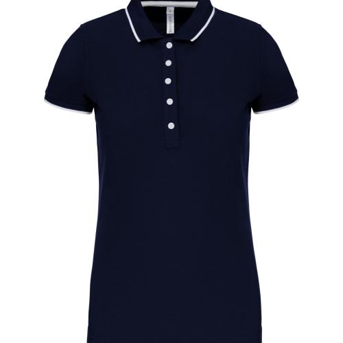 Ladies' short-sleeved piqué knit polo shirt