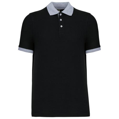 Men's two-tone piqué polo shirt