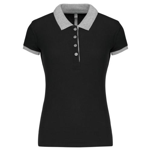 Ladies’ two-tone piqué polo shirt