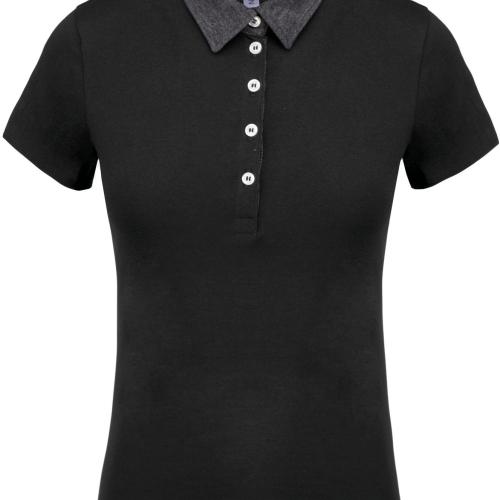 Polo jersey bicolore femme